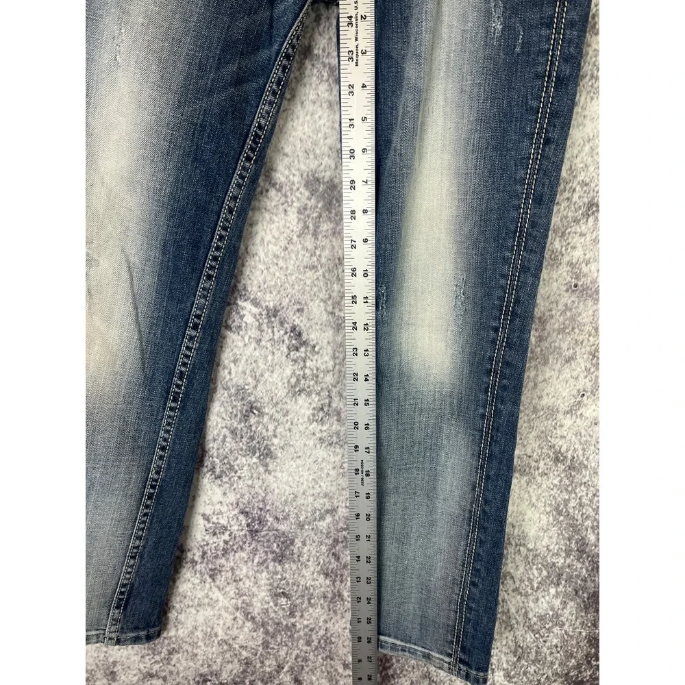 Miss Me Jeans Womens 27 Embroidered Stich Pocket Straight Bling Y2K 90s Vintage